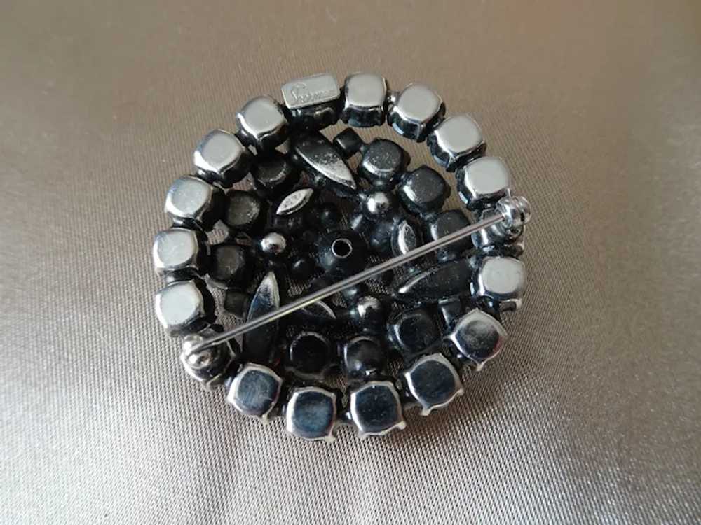 GLITTERING Sherman Signed Glass Brooch, Eye Catch… - image 4