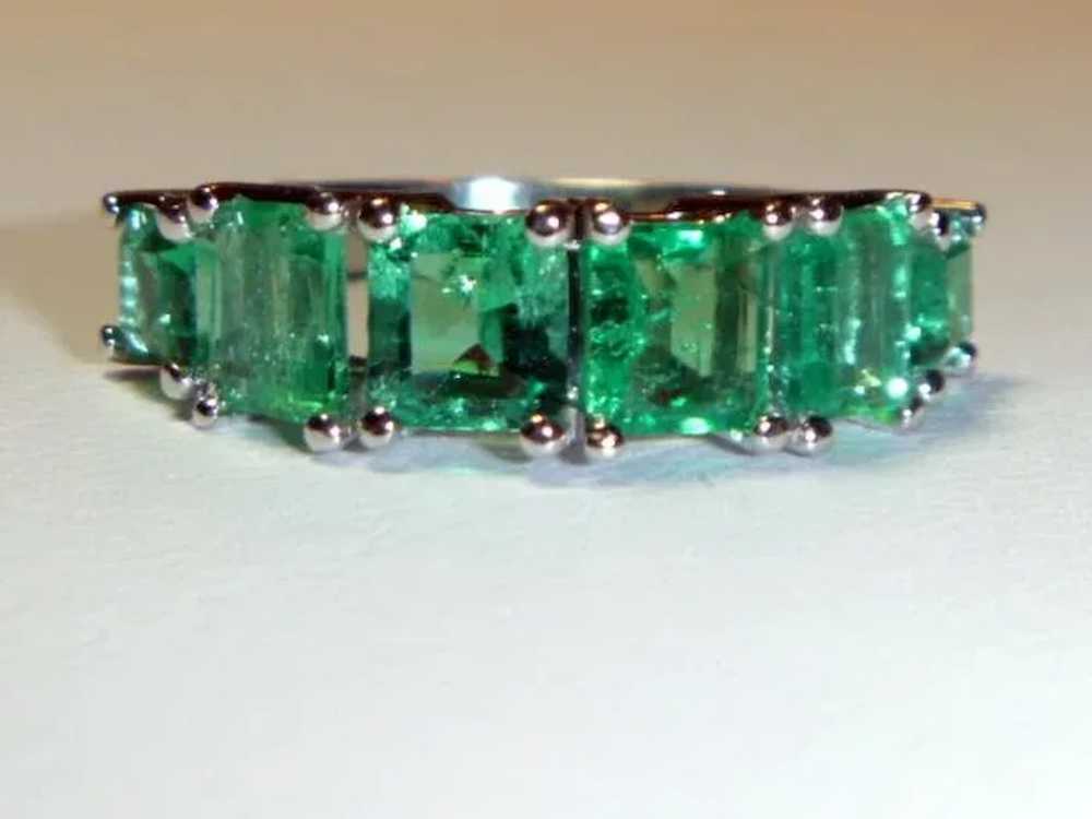 Emerald Six Stone 3 Ct Half Hoop 14K Ring - image 4