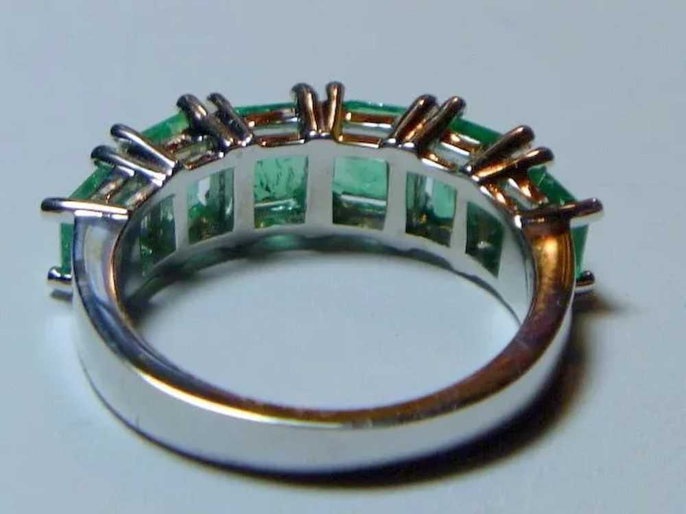 Emerald Six Stone 3 Ct Half Hoop 14K Ring - image 5