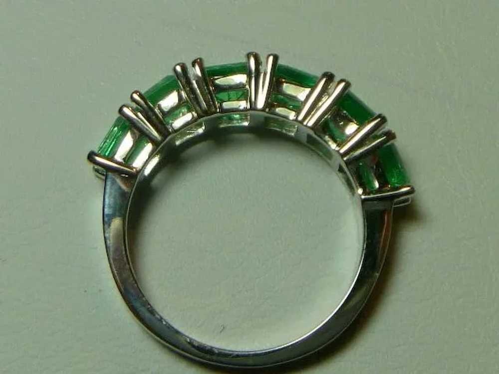 Emerald Six Stone 3 Ct Half Hoop 14K Ring - image 8