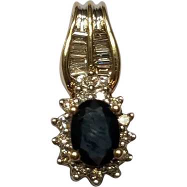 Sapphire and Diamond pendant in 10 kt yellow gold - image 1