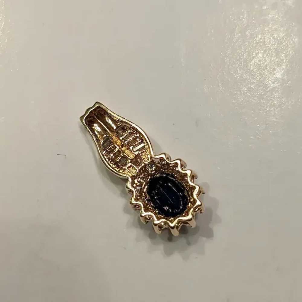 Sapphire and Diamond pendant in 10 kt yellow gold - image 2