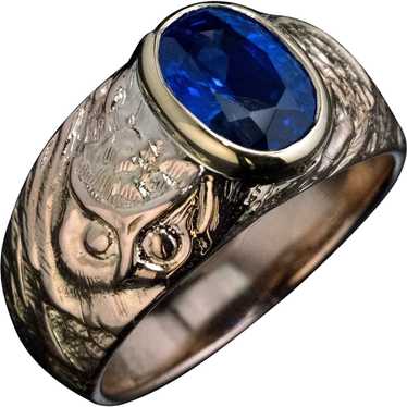 Antique Russian Sapphire Gold Unisex Ring