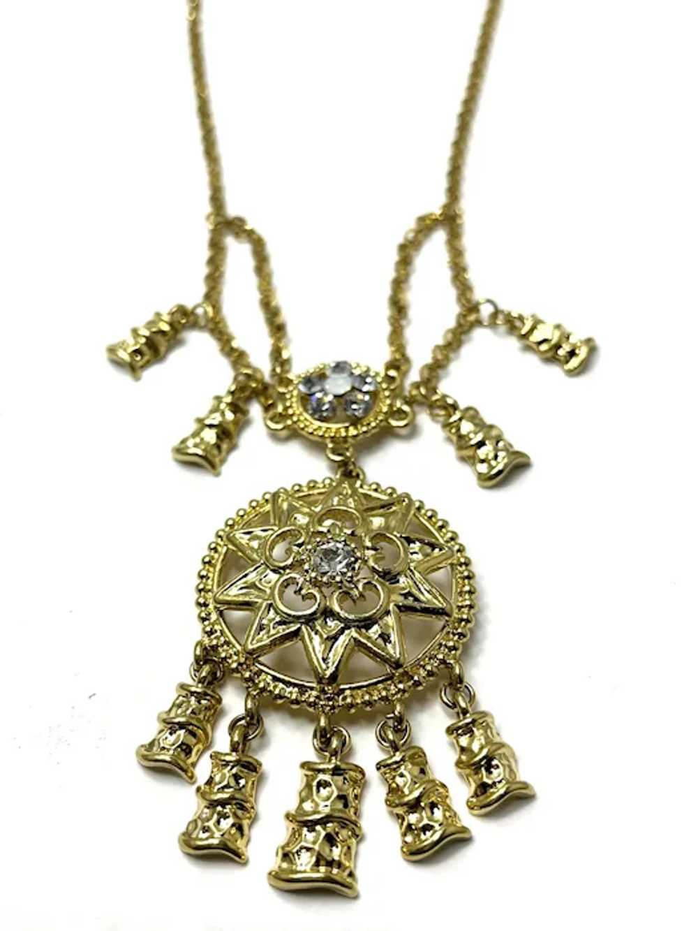 Vintage Rhinestone Charm Necklace - image 5