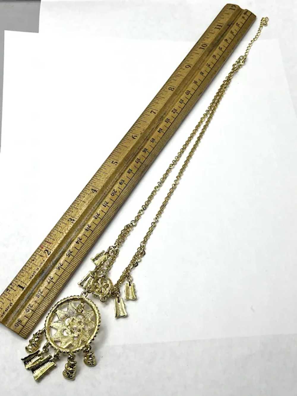 Vintage Rhinestone Charm Necklace - image 6