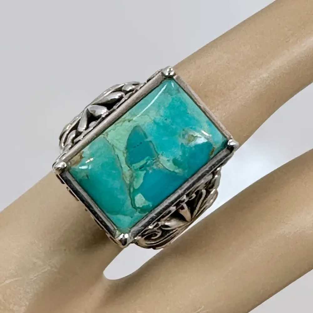 Turquoise Ring, Sterling Silver, Barse, Designer,… - image 2