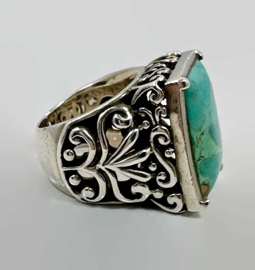 Turquoise Ring, Sterling Silver, Barse, Designer,… - image 3