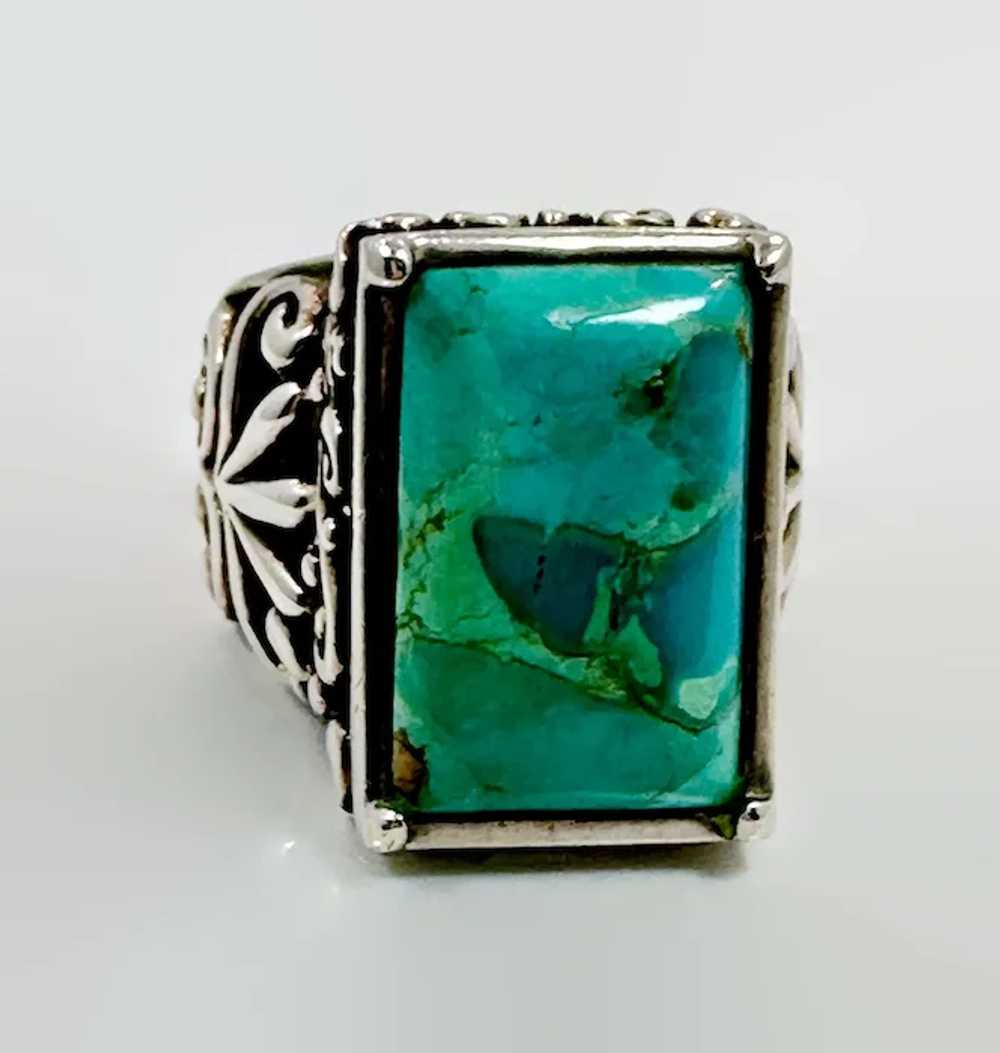 Turquoise Ring, Sterling Silver, Barse, Designer,… - image 4