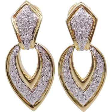 Eye Catching 1.44 ctw Diamond Doorknocker Earrings