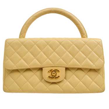 Chanel Vintage Twin Top Handle Flap Bag Quilted Lambskin Medium