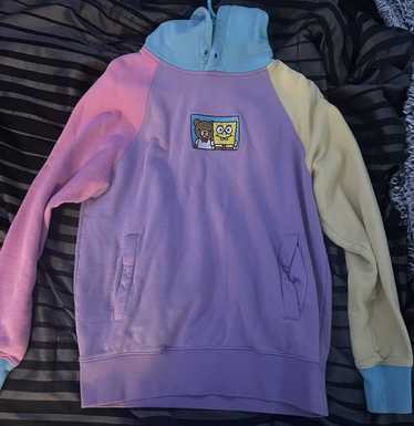 Teddy Fresh Pastel Color Block Hoodie Adult Small NWT Bear Stitched Mint  pink