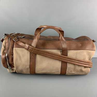Brunello Cucinelli Taupe Brown Leather Duffle Bags