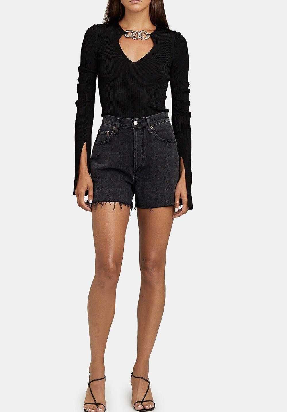 Alexander Wang Black ribbed knit chain detail top - image 6