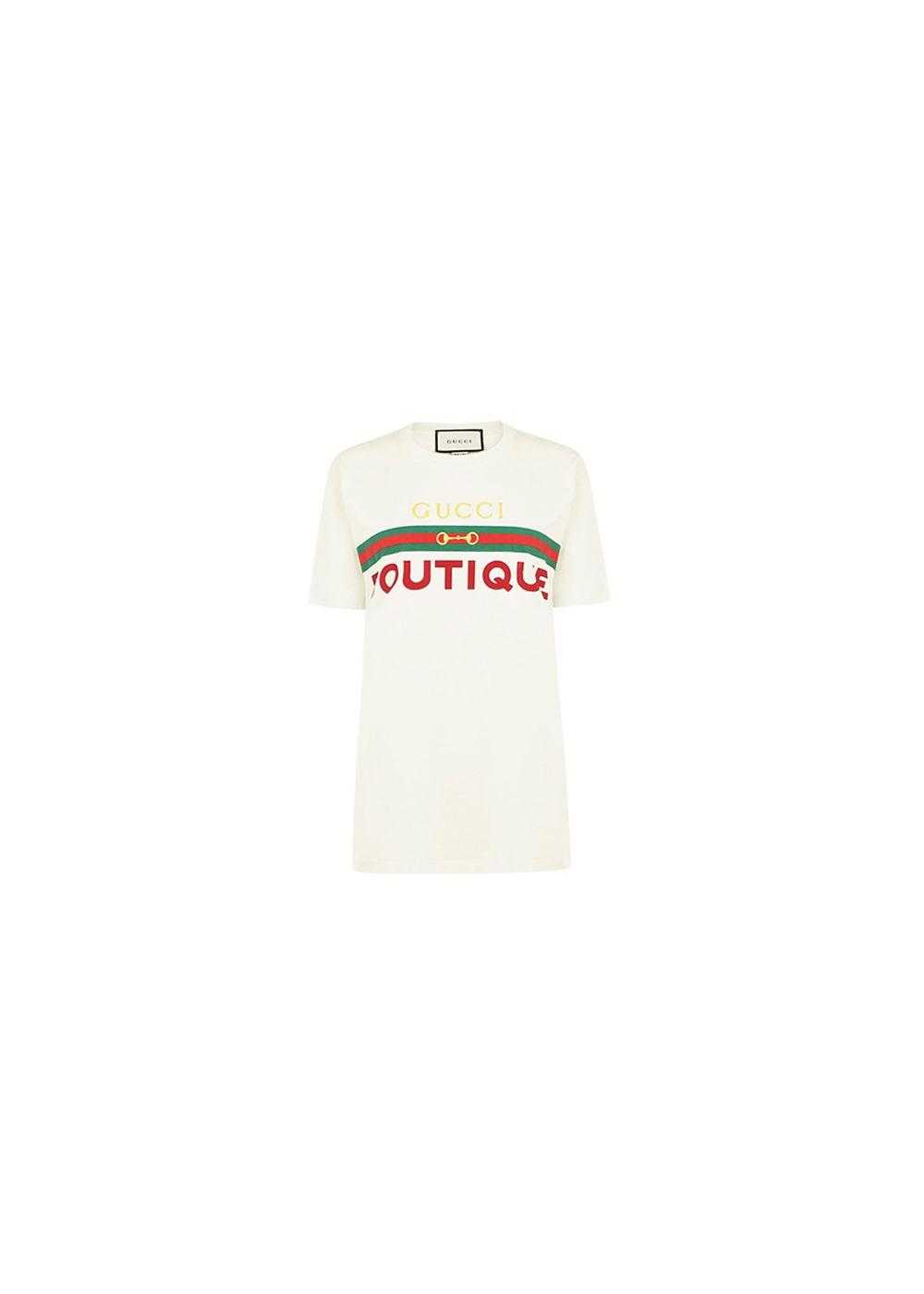 Gucci Ivory cotton jersey Boutique t-shirt - image 1