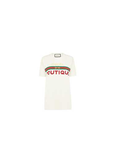 Gucci Ivory cotton jersey Boutique t-shirt - image 1