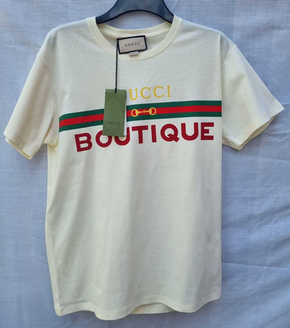Gucci Ivory cotton jersey Boutique t-shirt - image 2
