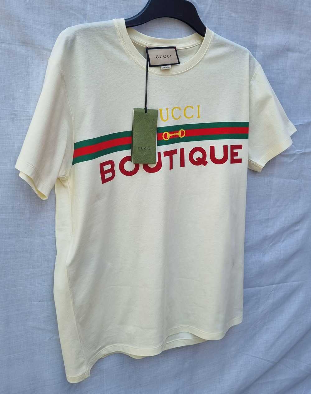 Gucci Ivory cotton jersey Boutique t-shirt - image 3