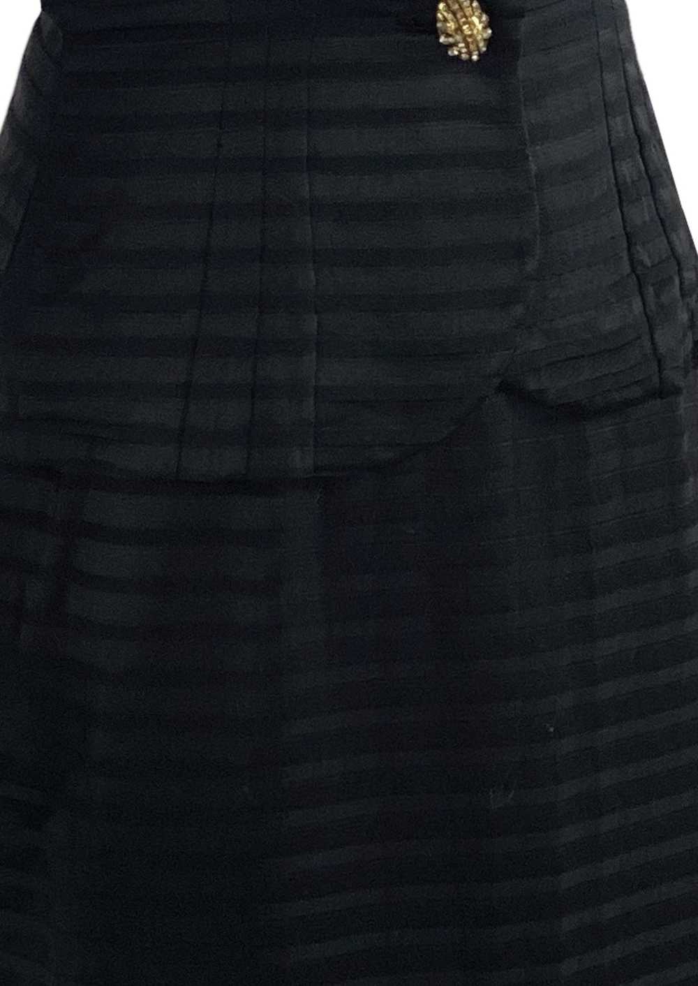Vintage Late 1940s Designer Black Striped Cocktai… - image 8