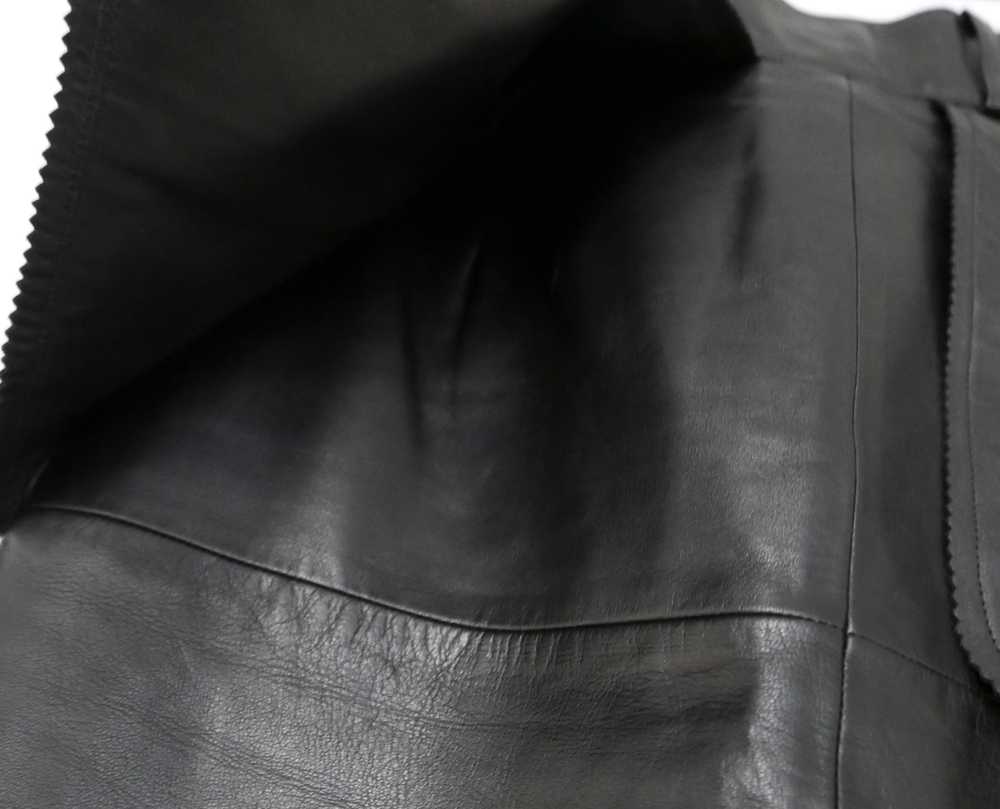 Chanel 90s Vintage Black Leather Skirt - image 5