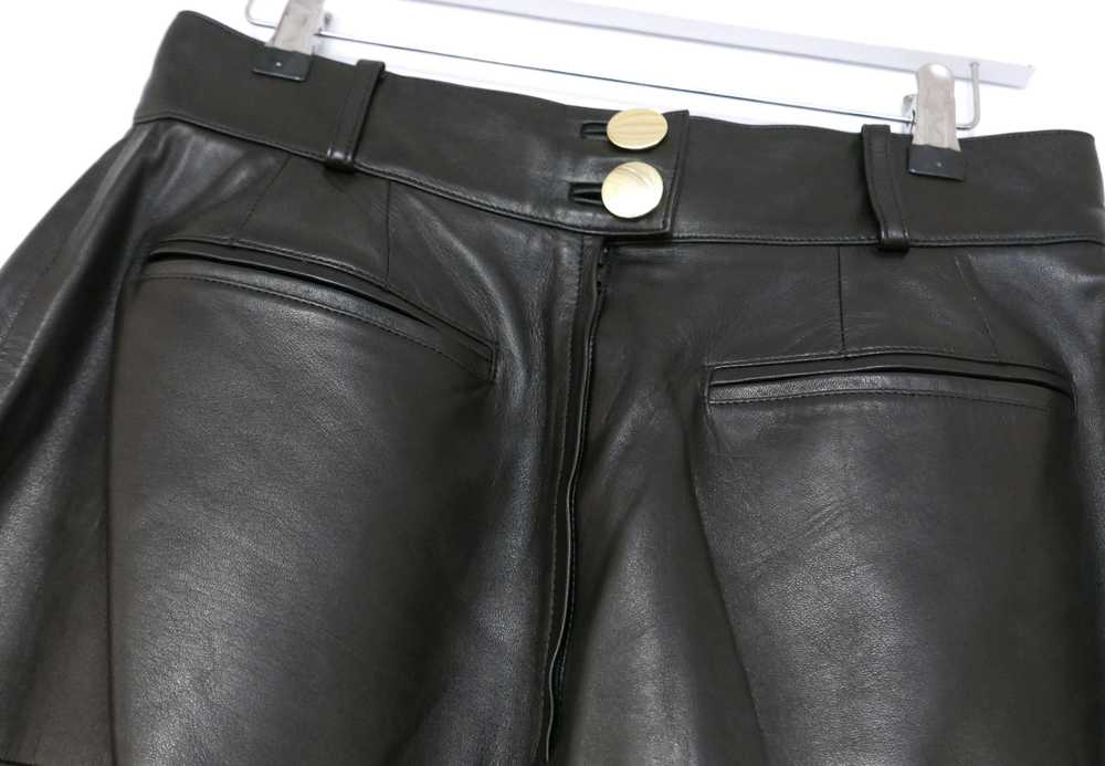 Chanel 90s Vintage Black Leather Skirt - image 9