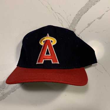 Vintage MLB California Angels Sports Specialties Plain Logo Wool SnapBack  Hat