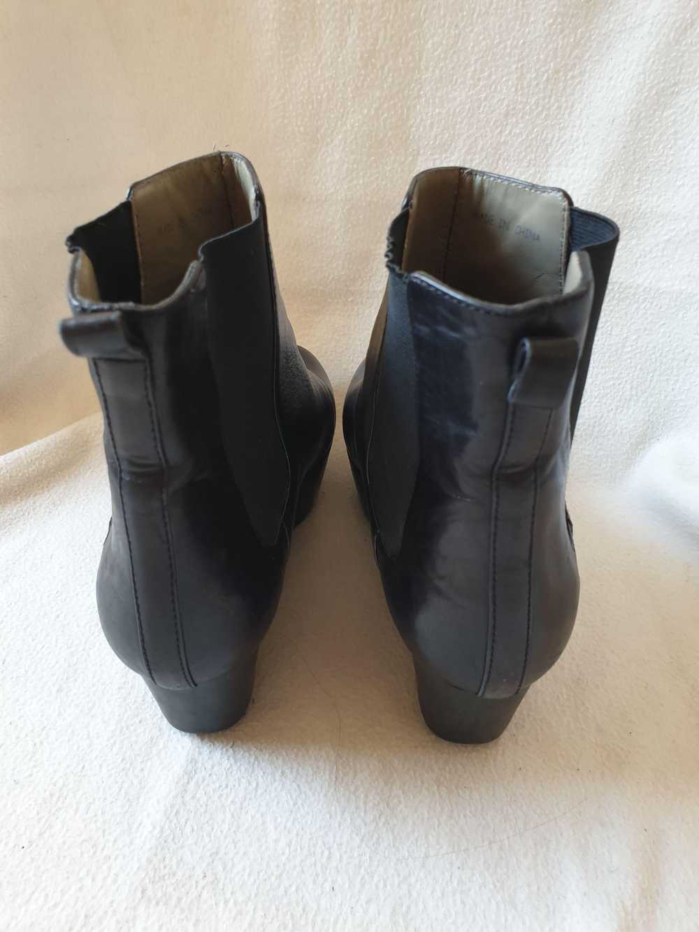 Jil Sander Black Leather Wedge Ankle Boots - image 6