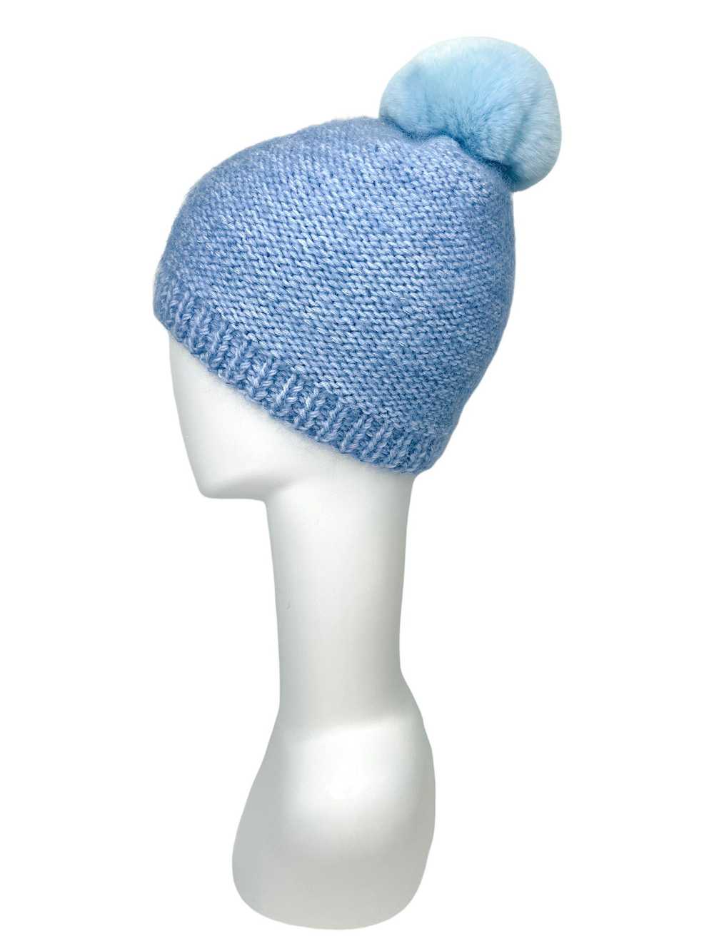 FurbySD Blue Merino Wool Beanie with Chinchilla P… - image 10