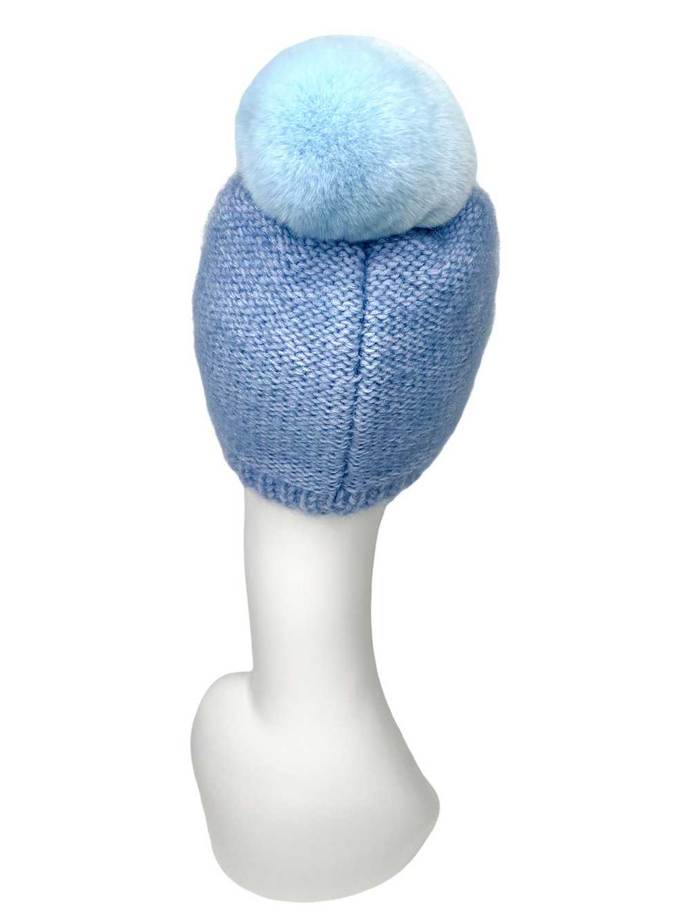 FurbySD Blue Merino Wool Beanie with Chinchilla P… - image 8