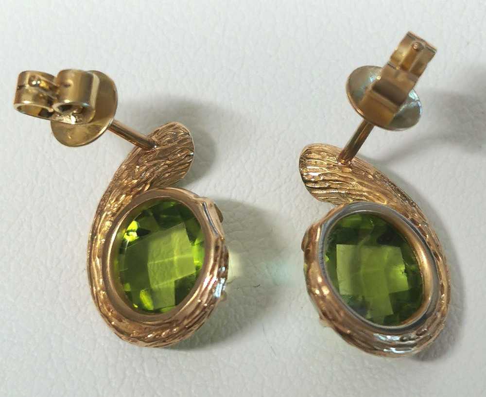 Fei Liu Peridot & Diamond Swirl Earrings - image 4