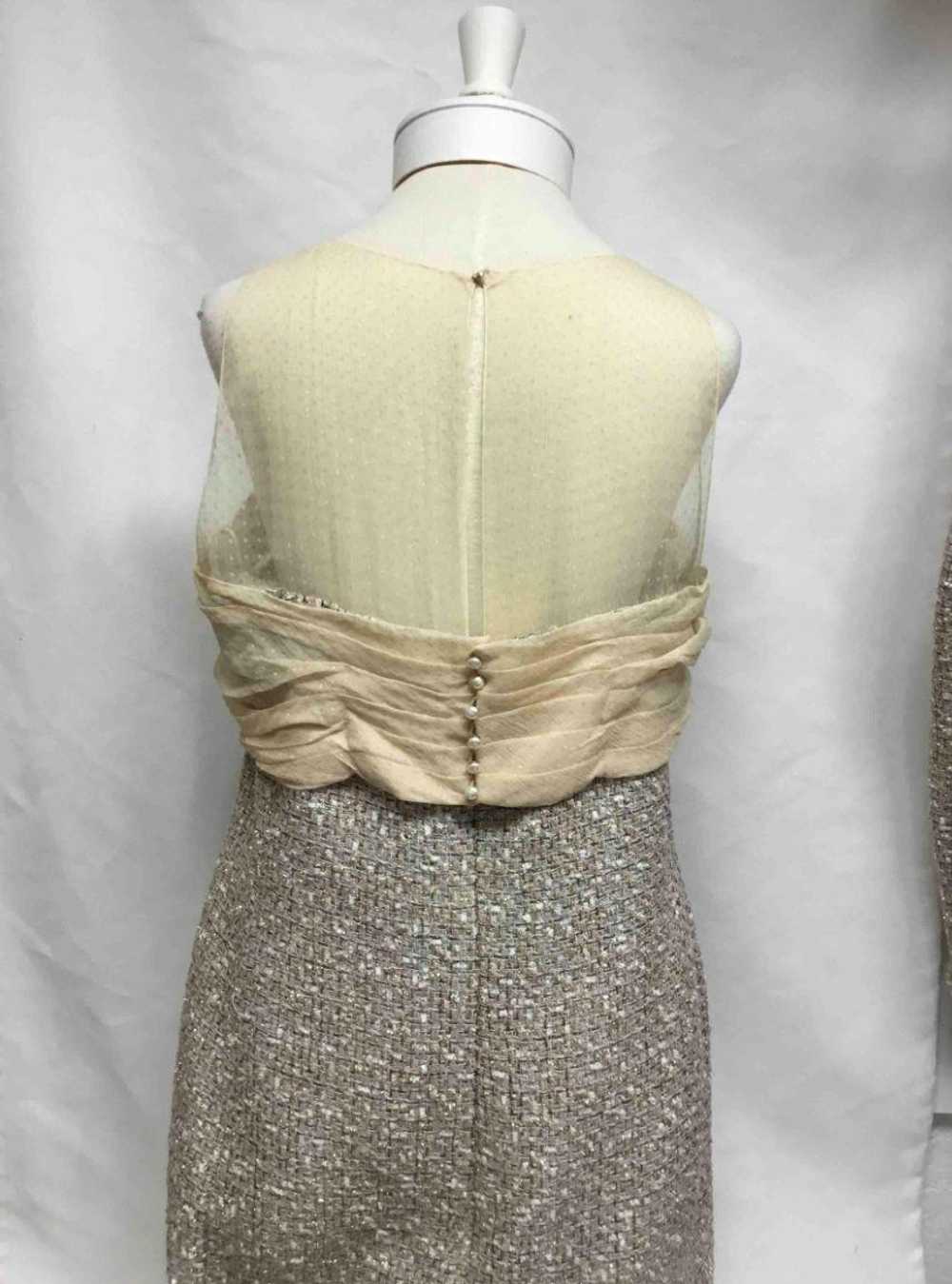 Chanel Tweed & Silk Cocktail Dress - image 4