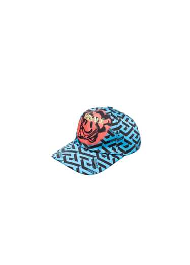 Versace Kids Blue Grecca Print Baseball Cap