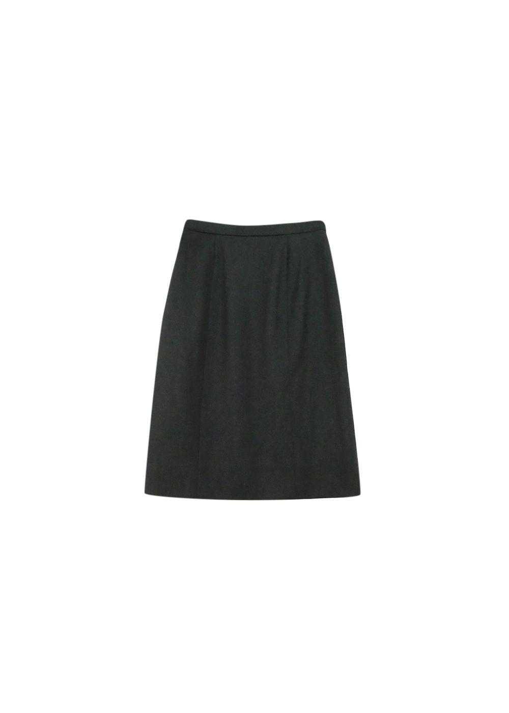 Chanel Boutique Black Wool Vintage Skirt - image 1