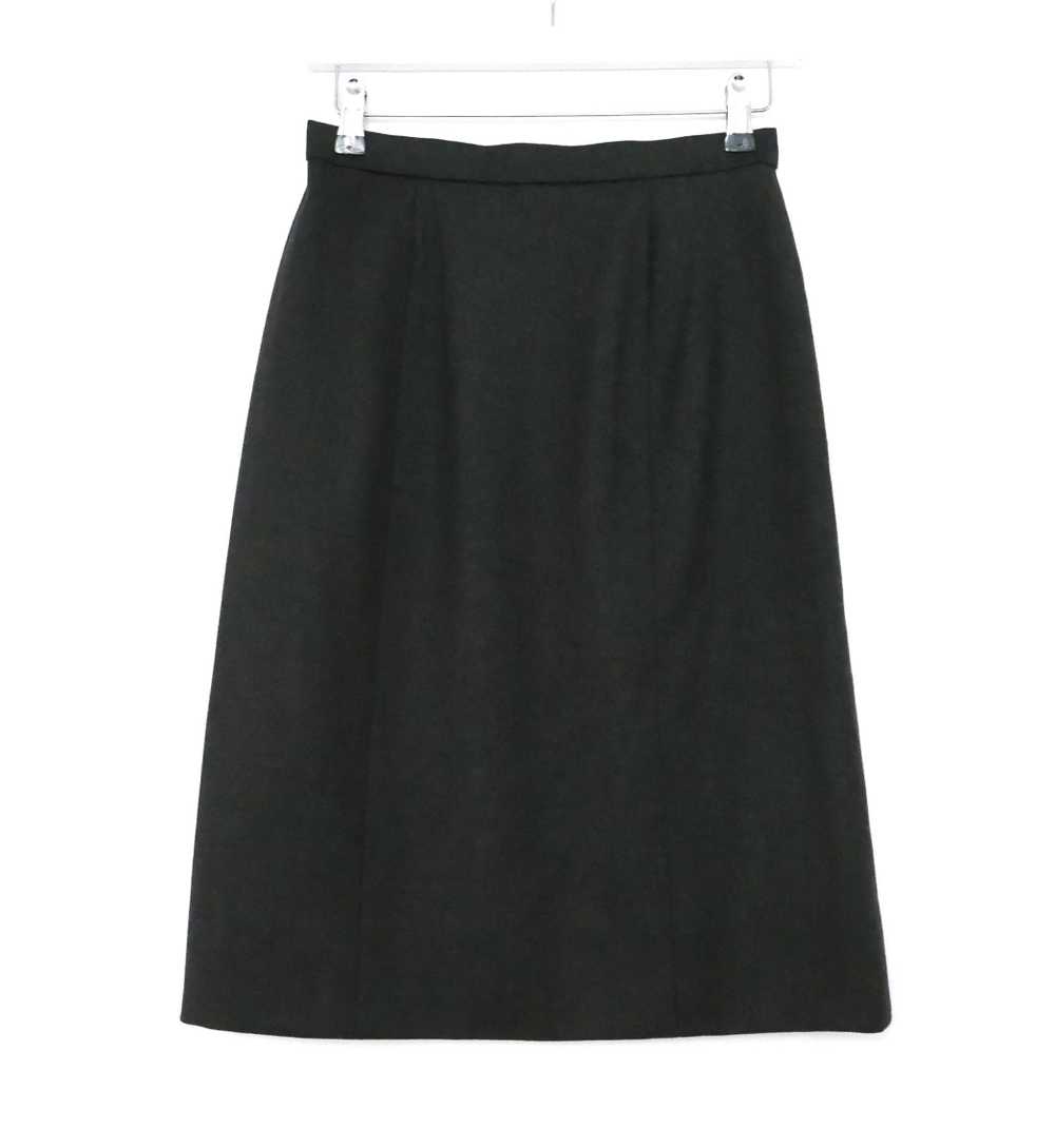 Chanel Boutique Black Wool Vintage Skirt - image 2