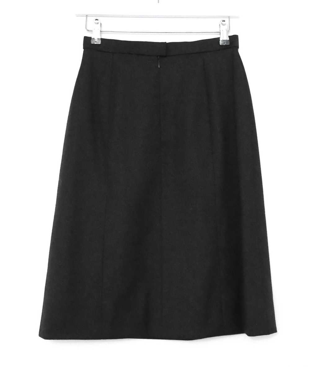 Chanel Boutique Black Wool Vintage Skirt - image 3