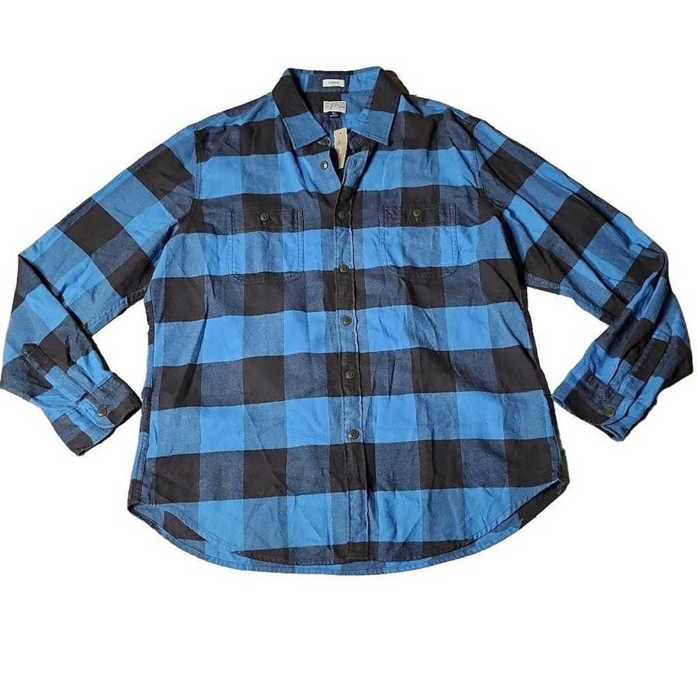J.Crew Men's Tall Midweight Brushed Flannel Workshirt in Regenerative Cotton (Size XX-Large)