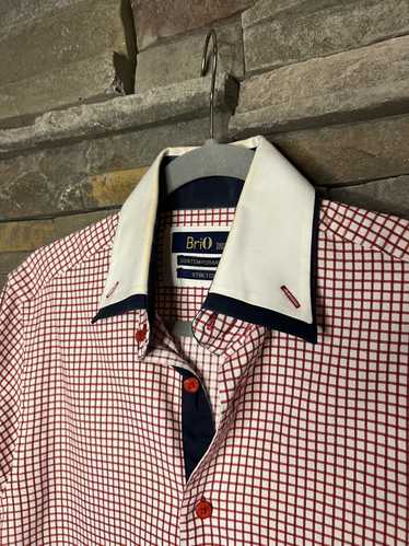 Italian Designers Brio Milano Dress Shirt w/ cont… - image 1