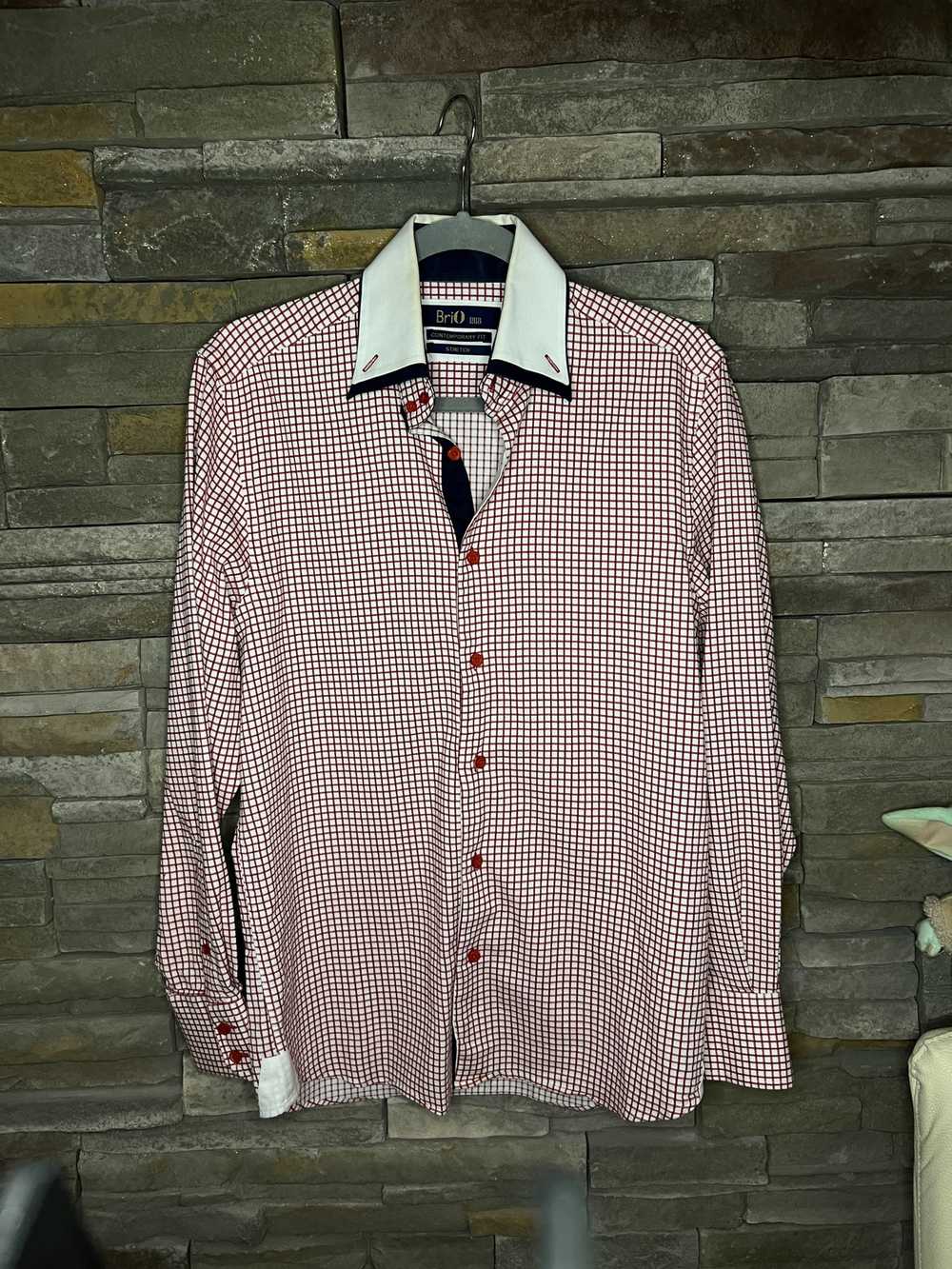 Italian Designers Brio Milano Dress Shirt w/ cont… - image 3