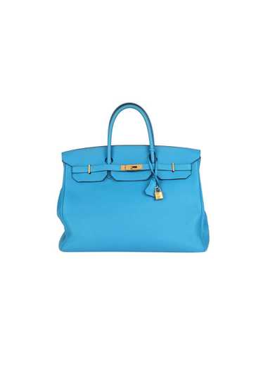 Hermes Blue Zanzibar Togo leather Birkin 40 bag GH