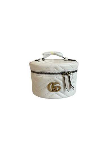 Gucci ivory leather GG Marmont vanity case