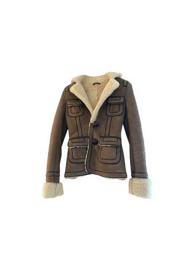 DSquared Brown Leather & Shearling Jacket - image 1