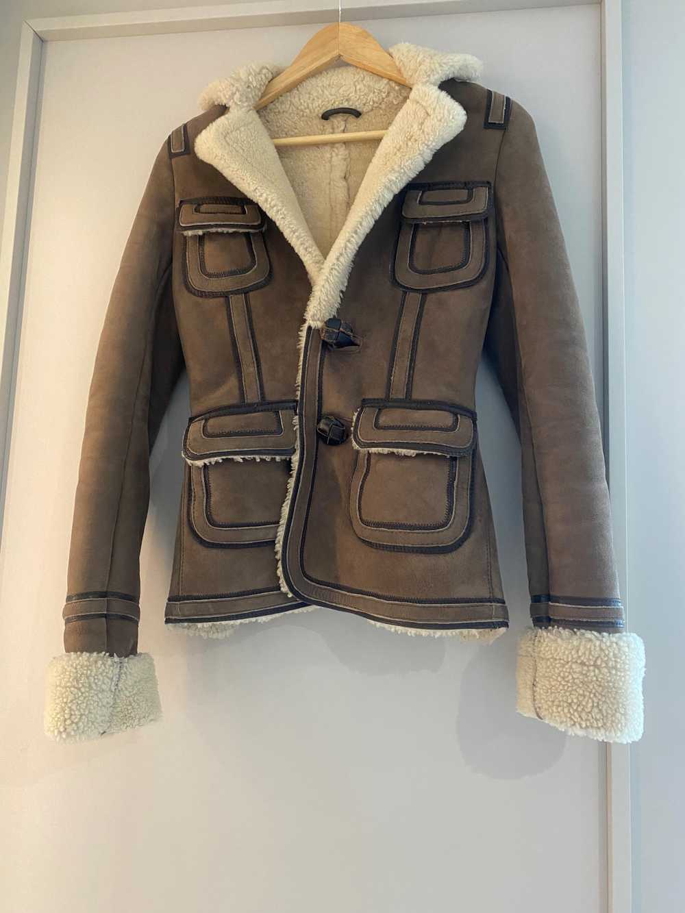 DSquared Brown Leather & Shearling Jacket - image 2
