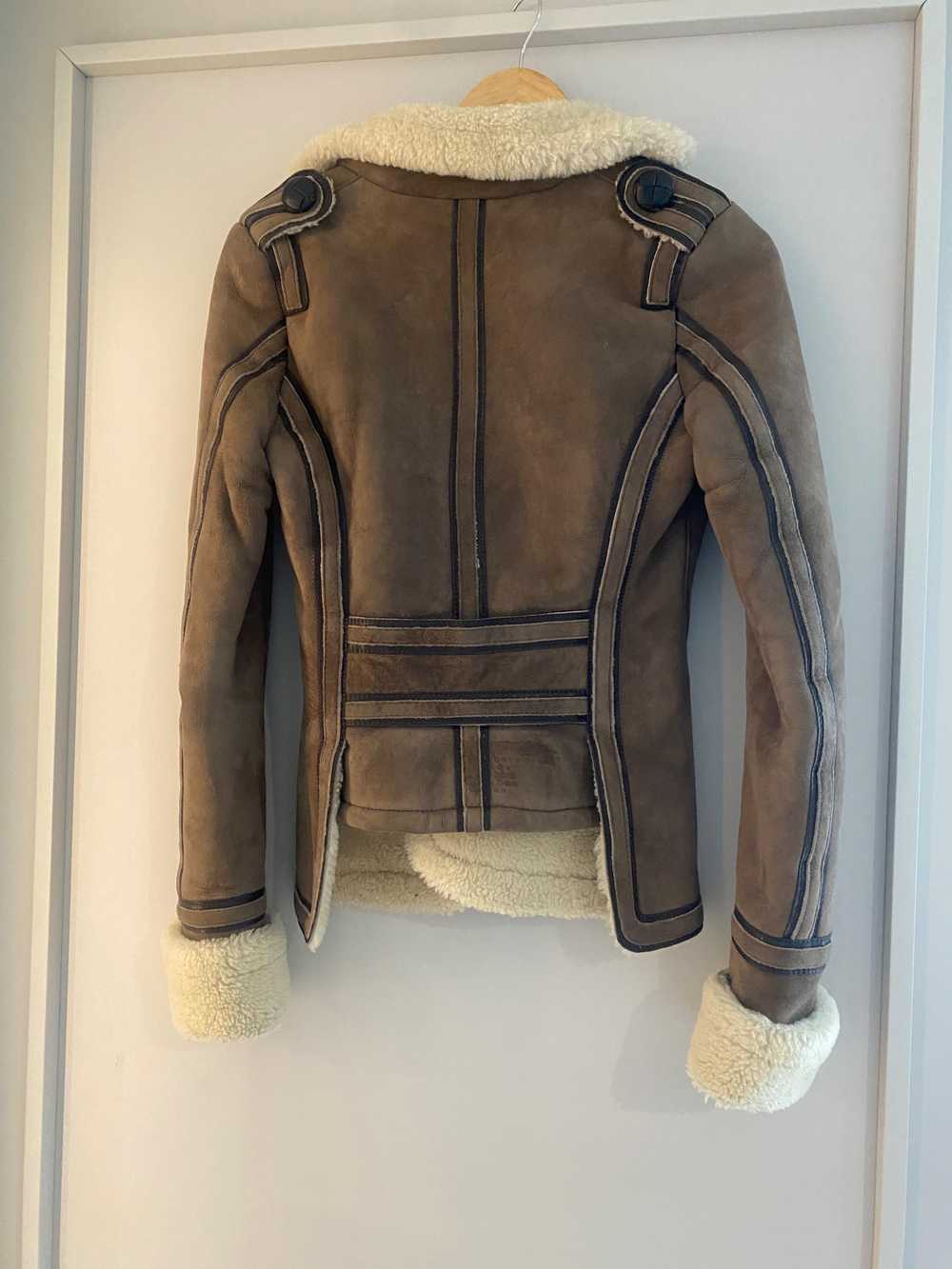 DSquared Brown Leather & Shearling Jacket - image 3