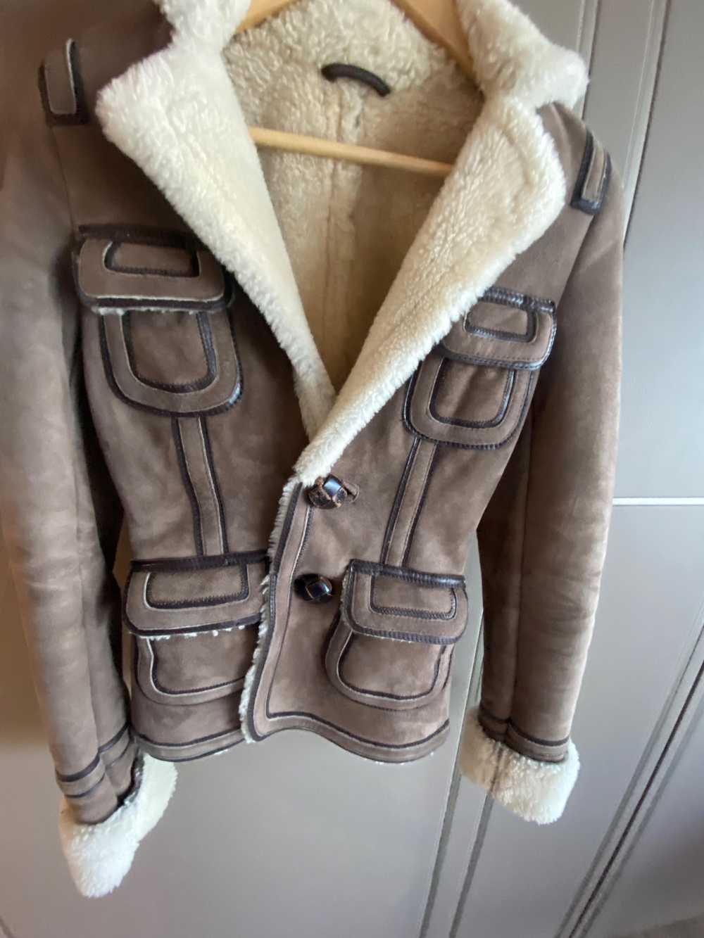 DSquared Brown Leather & Shearling Jacket - image 4
