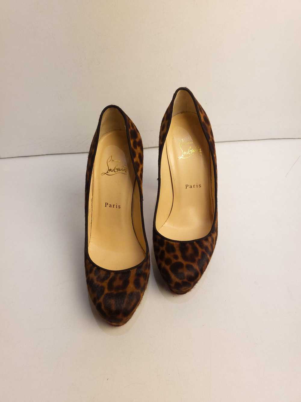 Christian Louboutin leopard print pony hair heele… - image 3