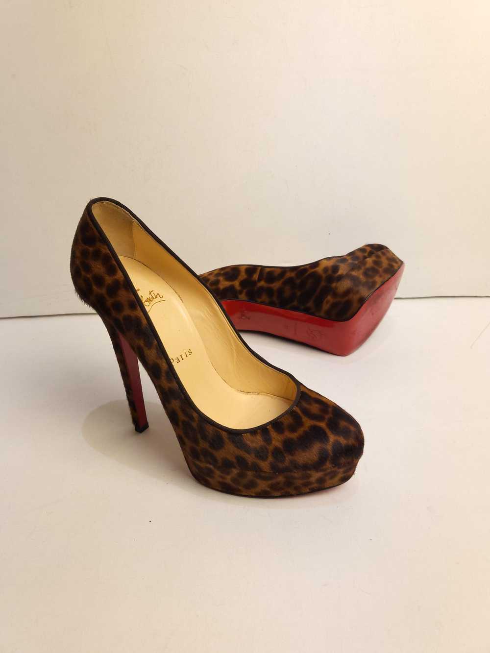 Christian Louboutin leopard print pony hair heele… - image 5