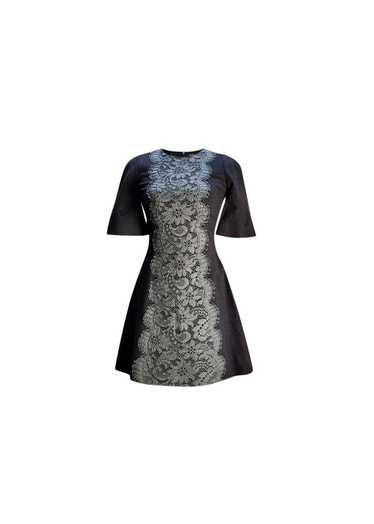 Dolce & Gabbana Grey Lace Detailed A-Line Dress