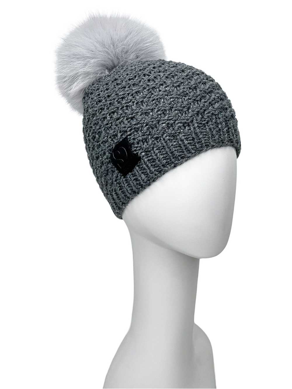 FurbySD Merino Wool Beanie with Fox Fur Pom Pom - image 3