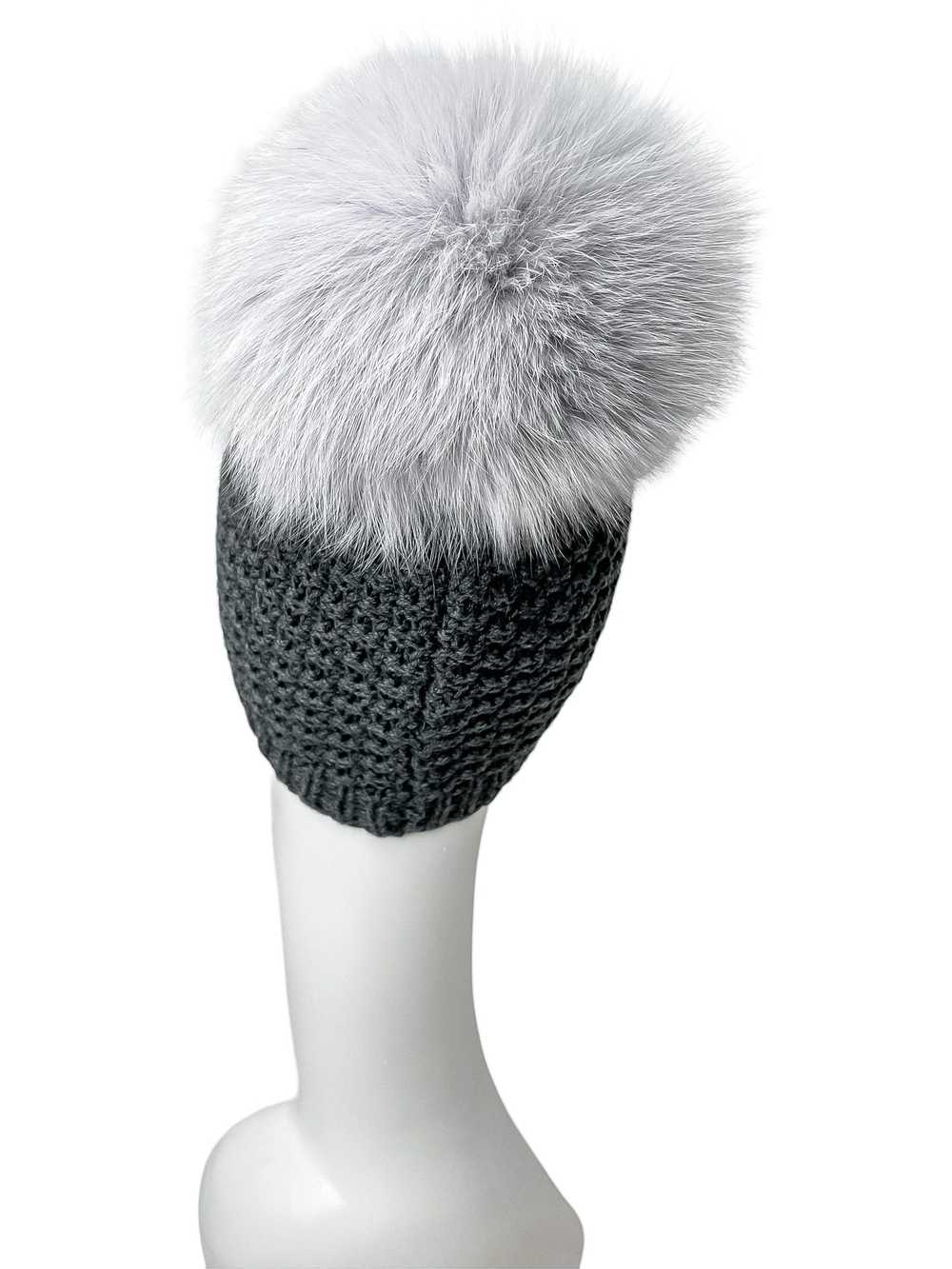 FurbySD Merino Wool Beanie with Fox Fur Pom Pom - image 4