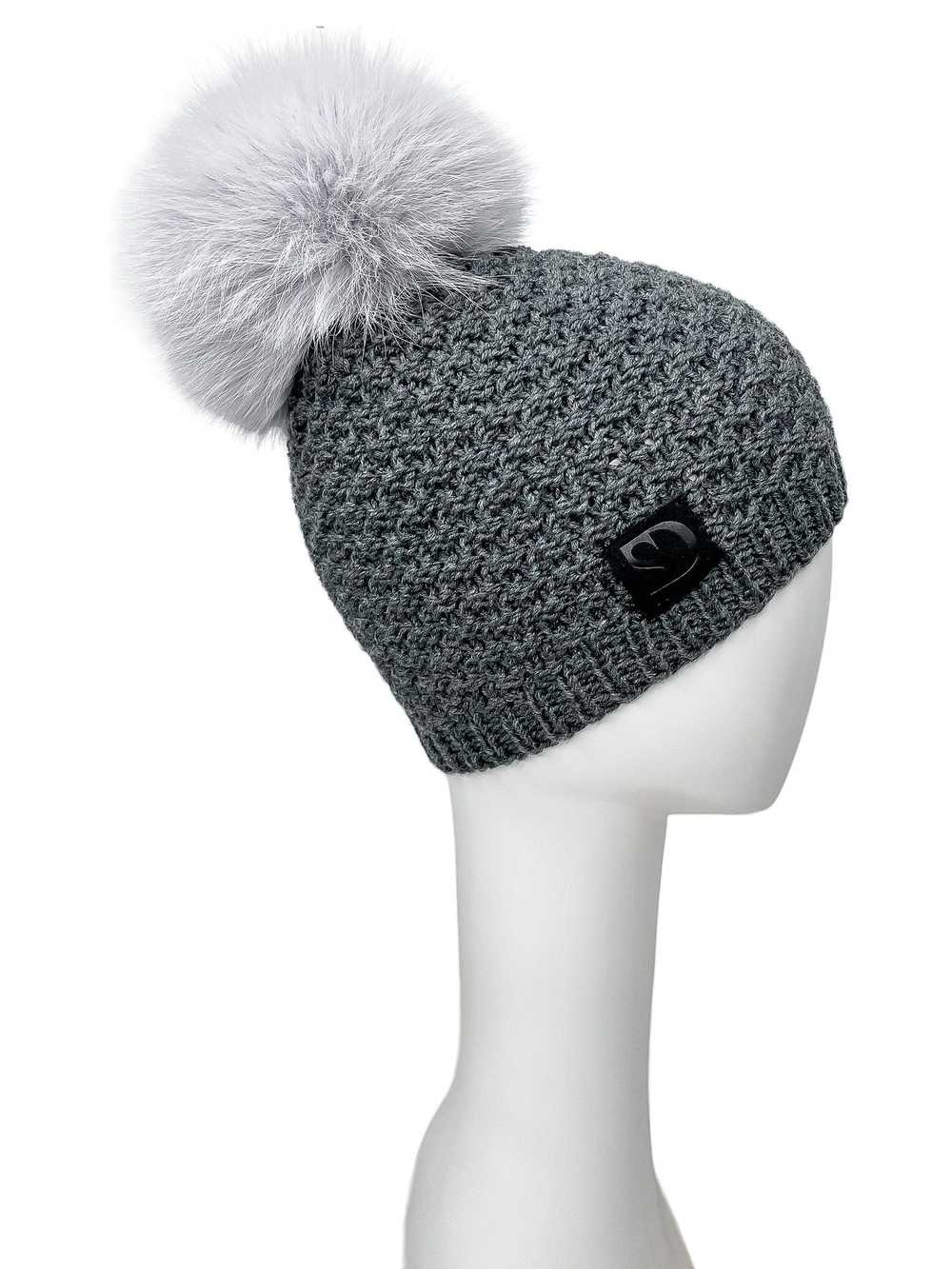 FurbySD Merino Wool Beanie with Fox Fur Pom Pom - image 5