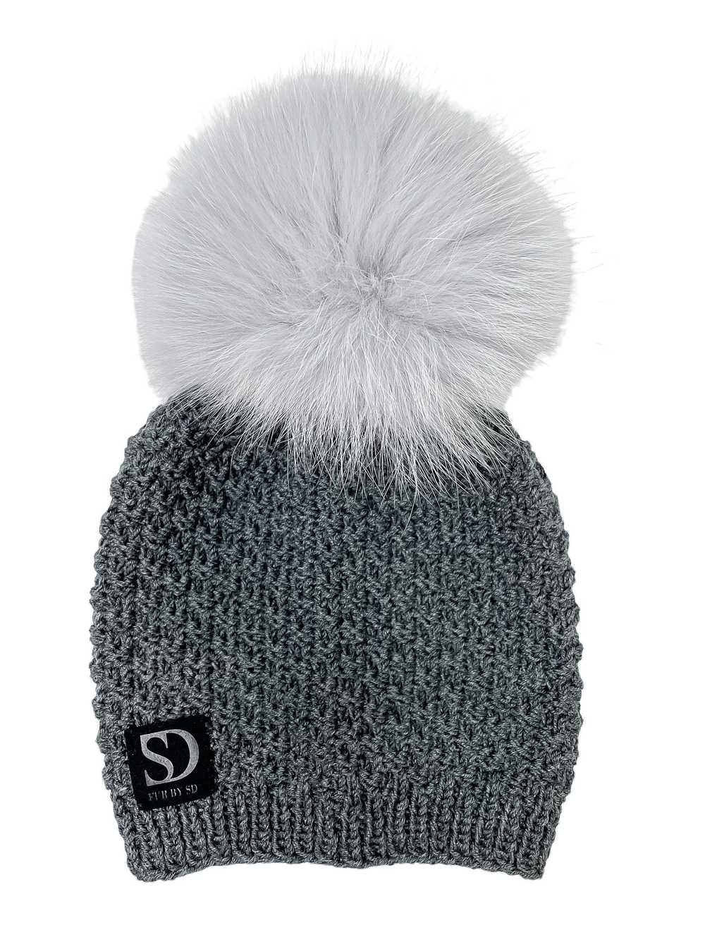 FurbySD Merino Wool Beanie with Fox Fur Pom Pom - image 7